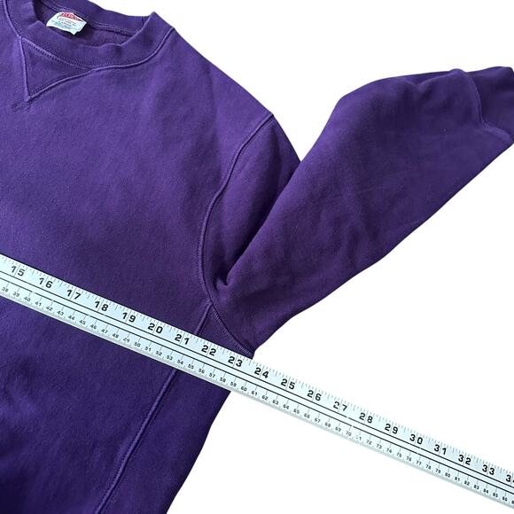 J.Crew Sportswear Thick Crewneck Sweatshirt Men’s Large Purple Fleece Lined - Picture 6 of 8
